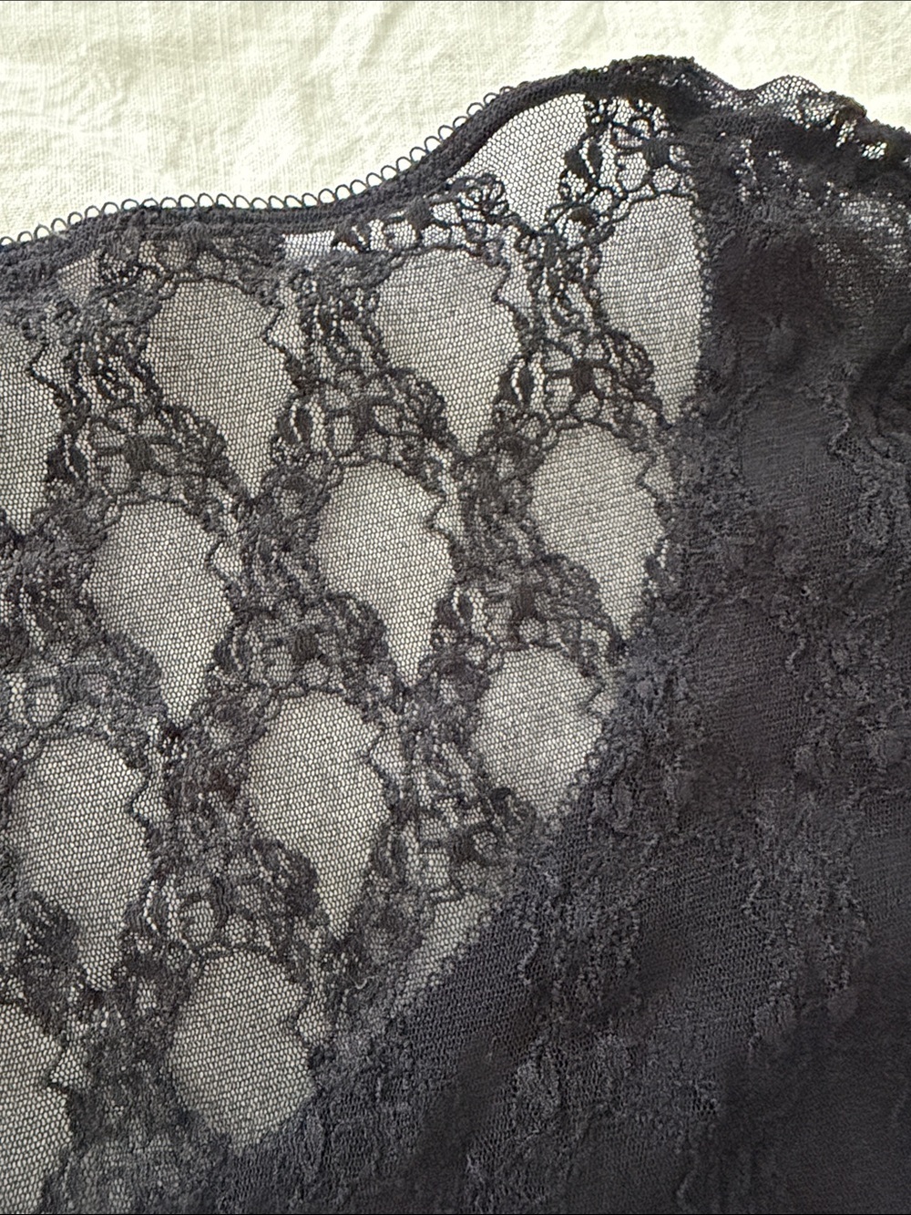 Wolford Black Sheer Lace Top Fitted Stretch Short Sleeve Blouse Size L - Picture 5 of 10